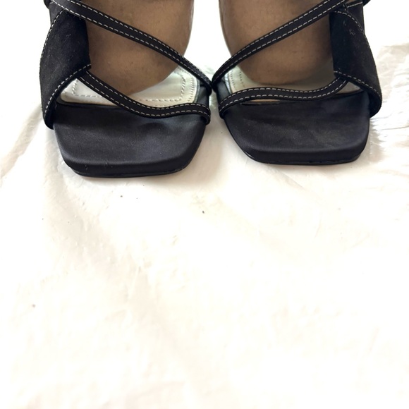 NWOT Zara Saldi Black High-Heeled Sandals Sleek Straps SZ 5 - Picture 5 of 16